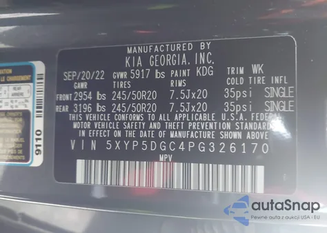 2023 Kia Telluride Sx Prestige from USA, damaged, VIN 5XYP5DGC4PG326170